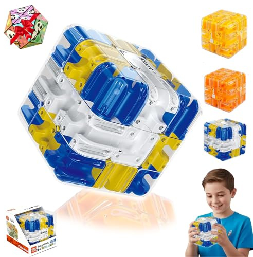 2026 Neu 3D Labyrinth Würfel, 3D Labyrinth Kugel fürs Kinder, Geduldspiele für Erwachsene, für Erwachsene Und Jugendliche Zur Stressbewältigung Und Förderung des Logischen Denkens (Typ A)