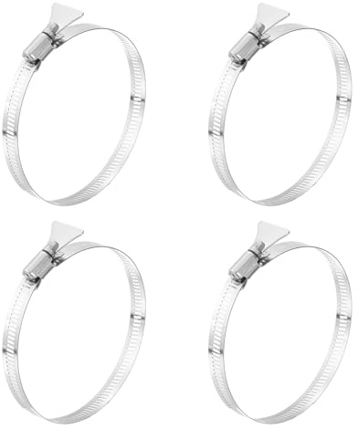 QUARKZMAN 4pcs Colliers De Serrage 3.6-4.5(91-114mm) Ajustables En Acier Inoxydable 304 A Crémaillère Kit Assortiment Pour Plomberie Ventilation Sécheuse Automobile Collecteur De Poussière