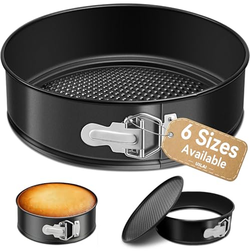 USLAI Springform Pan, 4/6/7/8/9/10 Inch Nonstick Cheesecake Pan with Removable Bottom, Easy to Clean, Ideal for Baking Cakes, Pies and Quiches - 6 Inch
