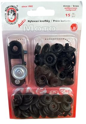 Druckknöpfe Nähfrei Druckknopf Anorak, Sport, Camping Knöpfe 15mm (Schwarz, dicke Stoffe (Sport, Camping))