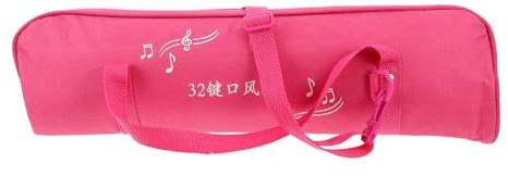 BAZEITFLOW Melodica Tasche aus Canvas mit Griff für 32 Tasten Sopran Melodica Kompakt und Stilvoll für Reisen und Outdoor Auftritte in Rosa