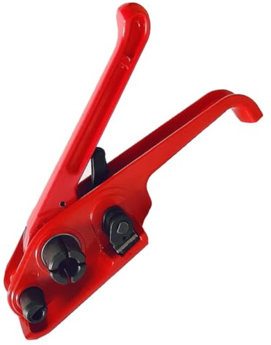 jojofuny Macchina Tenditrice Manuale per Fascia Plastica Pet Rossa, Pinza per Imballaggio Leggera e Durevole, Reggiatrice Portatile per Ufficio, Casa e Spedizione