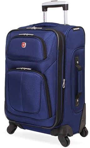 SwissGear Sion Softside Luggage with Spinner Wheels, Blue, Carry-On 21-Inch