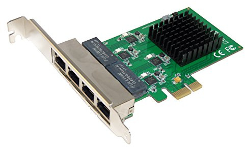 Netzwerkkarte Gigabit Ethernet - PCI Express (PCI-E Pcie) Karte mit 4-Port Gigabit LAN 10/100/1000 Mbps - 4 Chipset Realtek RTL8111 – Low und High Profile – By Computer District