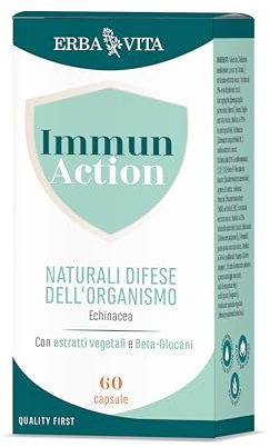 ERBA VITA Immun Action Capsule integratore alimentare a base di Echinacea, Tabebuia e Uncaria che supportano le naturali difese dell'organismo - 60 capsule