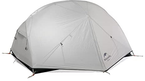 Naturehike Tenda Mongar 2 Persone Tenda da Campeggio Tenda a Cupola Tenda Ultraleggera Tenda Impermeabile in Silicone con Robusta Lega di Alluminio 7001 Ampio Spazio per Dormire (20D Grigio)
