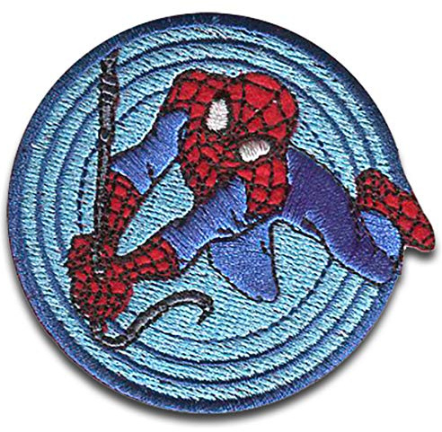 Catch the Patch Marvel Spiderman Comic Netz rund - (Größe: 6,1 x 6,2 cm) – Aufbügler & Applikationen in verschiedenen Größen – Ideal für Kleidung, Schulranzen, Jeans & Rucksäcke