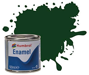 Humbrol Model Paint - AQ0003 No 3 Brunswick Green - Gloss Tinlet No 2 (50ml), Enamel Paints for Models, Plastic, Metal, Wood, Glass, Ceramics and More, Enamel Touch Up Paint - Paint Tin for Craft Kits
