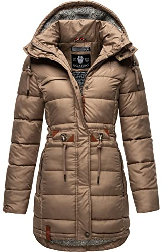 Navahoo Damvinterkappa, quiltad kappa, vinterjacka, kort kappa, varm, fodrad, avtagbar huva, Daliee XS-XXL, toupe, XXL