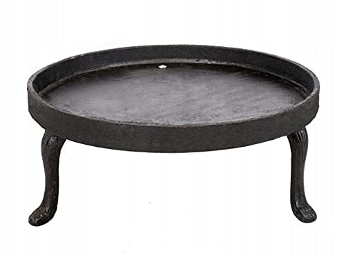 Brasero en fonte avec armature en rouille pour jardin, terrasse, feu de camp, 54 cm