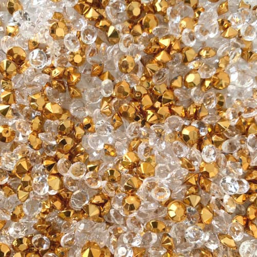 4500 Stück 6 mm Mini-Diamant-Kristall-Streusteine für Kunst und Handwerk und Hochzeit, Tischdekoration, Heim- und Party-Dekoration (Roségold und transparent)