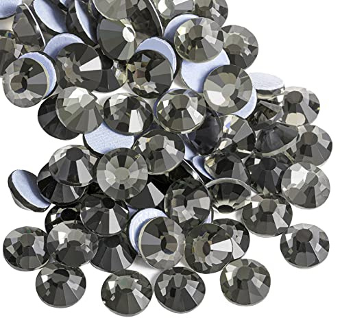Beadsland Hotfix Strasssteine für textilien,Anthrazit,SS6/2880pcs,1.9-2.1mm | Graue Strasssteine für textilien,Glasmaterial,für Kleidung,Kunsthandwerk,Basteln Dekoration