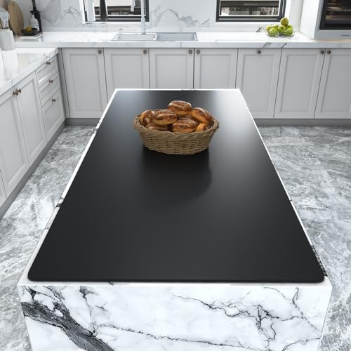 Warome Heat Resistant Mat, 47x 23 Silicone Mat, Extra Large Silicone Mats for Kitchen Countert, Nonslip Kitchen Countertop Protector for Baking/Crafts, No Creases-Black