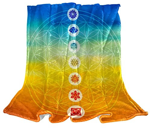Fleece-Überwurf, Blume des Lebens für Couch, leicht, flauschig, Plüsch
