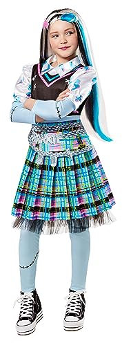 Rubies Frankie Stien Deluxe kostym för flickor, klänning, damasker, bälte och klämma, officiellt monster, hög kostym för karneval, jul, födelsedag, fest och halloween halloween