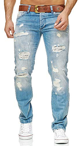 Redbridge Jeans herr byxor destroyed denim jeans regular fit RB-157 RB-162 RB-171, Rb-171 – ljusblå, 31W / 30L