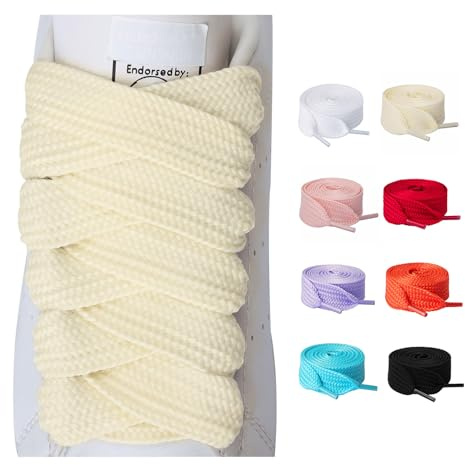 Olukssck 2 Pares Cordones de Zapatillas de Deporte, Cordones Planos 20 mm de Ancho para Zapatos Deportivas, Duradero Cordon para Adultos y Niños