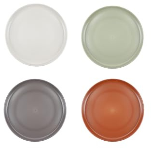 MIKASA Summer Recycled Plastic Side Plates, Set of 4 Lightweight and Hard-Wearing Reusable Plates for Accompaniments and Side Dishes, 20cm (7.8''), Mixed Colours