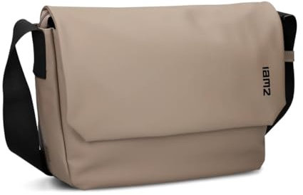 Zwei Unisex Messenger-Bag Cargo CA135 wasserabweisende Umhängetasche 9 Liter DIN-A4 passend verstellbarer Schultergurt Magnet-Verschlussklappe gepolstertes Laptop-Fach gute Innenausstattung (taupe)