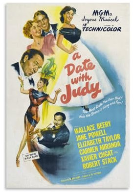 LIANGSHUANG 948 Romantische Komödie Filme A Date with Judy, Poster, Druck, Fotokunst, Gemälde, Leinwand, Poster, Zuhause, moderne Dekoration, Poster, 30 x 45 cm