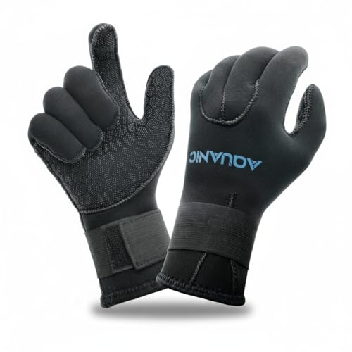 nitescuba Neopren Tauchhandschuhe 3mm Neopren Handschuhe für Herren und Damen Anti-Rutsch Wärmender Tauchhandschuhe mit verstellbarem Taillengurt für Schnorcheln Kajakfahren Paddeln (S)