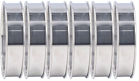 6 Stück Backringe, 8cm Crumpet-Ringe, Dessertring Tortenring Backringe für Kuchen, Burger, Eier, Speisering Stamper Kuchenform (10cm)