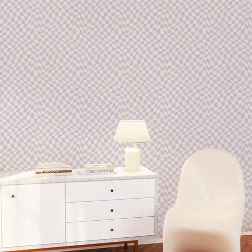 Selbstklebende Tapete Lila Beige Geometrie Strukturtapete Wandtattoo Schlafzimmer Tapete Selbstklebend Vliestapete Wallpaper for Living Room Tapeten Leicht zu Entfernen Wandschutzfolie 40x100cm