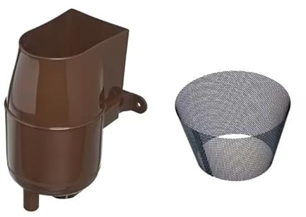 Gutter Mate Rainwater Diverter with Fine Mesh Filter - Filtration System to Protect Your Rainwater Storage from Leaves and Small Debris (Brown)