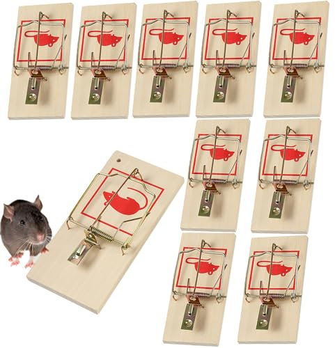 Ysister 10er Set Mausefallen aus Holz,Mausefalle,Rattenfallen Schlagfallen,Wiederverwendbare Clip Rattenfalle,Wiederverwendbar Solide Effektive Rattenfalle in Haus und Garten