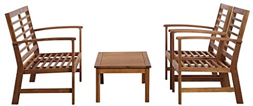 KTHLBRH Garten-Lounge-Set 4-TLG. Massivholz Akazie Terrassenmöbel-Sets Outdoor-Möbel-Sets Gartenmöbel-Sets für Gärten, Terrassen und Balkone