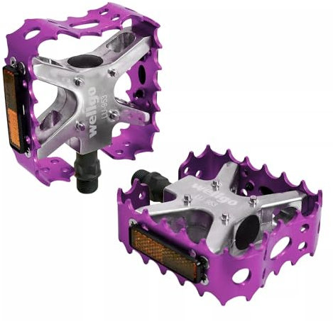 Wellgo Old School BMX MTB Bear Trap 9/16 Zoll Fahrradpedale, Lila, WE3035