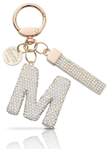 Schlüsselanhänger Buchstabe Glitzer Anhänger Schlüsselbund Keychain | Personalisierter Dekoration: Keychain für Schlüssel, Taschen und Rucksäcke als modisches Accessoire und Geschenk