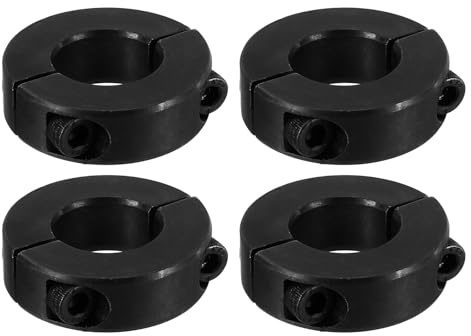 PATIKIL Geteilte Stellringe 20mm Langweilige 40mm OD 10mm Dicke, 4er Pack 45#Aluminiumlegierung Tiefenanschlagringe Klemm mit Gewindestift für die Maschinenbauindustrie, Schwarz