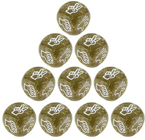 Fabeas 10 Stücke Finger Ratespiel Würfel 20mm Rock Papier Scissor Spiel Würfel 6 Seitige Acryl Würfel Party Spiel Für Erwachsene Kinder