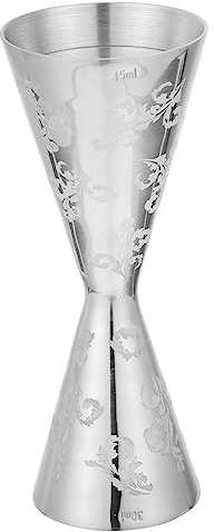 SHOWERORO Medición de Alcohol Simplificada Vaso Medidor de Acero Inoxidable 304 de 30/45 Ml con Cabezales para Bartenders Y Entusiastas de Las Bebidas