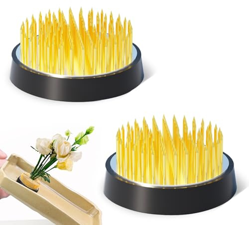 DHSWNNG 2 PCS Flower Frog, 2 Sizes Brass Flower Arranger Tool Pin Holder Floristry Frog Floral Frogs for Vase Flowers Arrangements DIY Craft (40mm, 46mm)