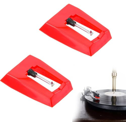 MBAIYO 2 Stück Plattenspieler Nadel, Schallplattenspieler Nadel mit Reinigungsbürste Plattenspieler Nadeln Ersatzzubehör Austausch Plattenspieler Universal Diamant Stylus Ersatz Für Phonograph
