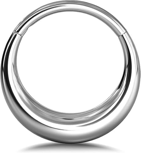 BodyBonita Septum Piercing Schmuck 16G – Nasenring aus Edelstahl 316L für Männer und Frauen Nostril Piercing Septum Ring 8 mm 10 mm