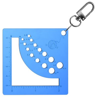 Yjcnelcr Knitting Needle Gauge Knitting Needle Measureament Tool Knitting Yarns Measuring Tool With Keychain Clip Hook