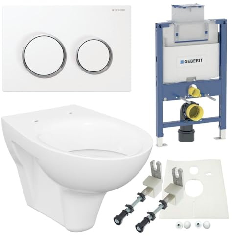 Vorwandelement Spülkasten Omega 82 cm Design WC Betätigungsplatte WC Sitz SoftClose Set