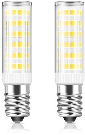 Morotty E14 Led Cooker Hood Bulbs 5W,E14 Extractor Fan Light Bulb,550LM,40W Equivalent,Small Screw SES,Cool White 6000K,75Leds,Non Dimmable for Cooker Hood,Fridge,Wall Lamps,Pack of 2