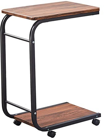 Mobiler Druckerständer mit CPU, 2 Etagen, rollender Druckerwagen für Zuhause, Büro, Mehrzweck-Faxregal mit Lenkrollen, Vintage-Braun