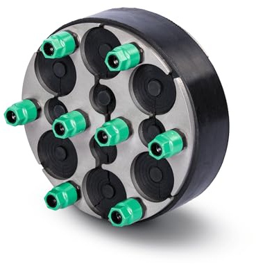 KRASO Dichteinsatz Universal Mehrfach - geteilt - Durchführung für Kabel und Rohre, doppelt dichtend, wasserdicht bis 2,5 bar (150-4 x 6-18 mm oder blind 6 x 6-33 mm oder blind)