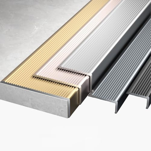 Stufenkantenprofil, Treppenkantenprofil, Winkel-Schutzprofil für Parkett Und Laminat, Bodenprofil Ungelocht, Rutschfeste Trittflächen für Treppenkanten, 1 Stück L-Form (Länge: 90 Cm)(Iron grey,30*20mm
