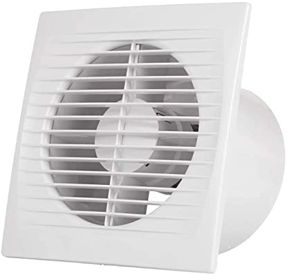 HUFACAI Ventilador extractor de aire silencioso con válvula antirretorno + rejilla antimosquitos integrada (180 m³/h, 15 W, 159 x 81 x 159 mm)