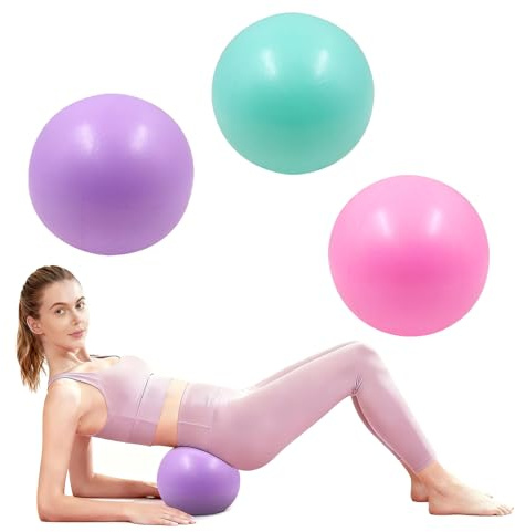 Prizmxed 3 Stück Pilates Ball klein 25 cm, Rutschfester, verschleißfester, explosionsgeschützter, hautfreundlicher Gymnastikball, geeignet für Yoga und Fitness (3, 25cm (Dicke Version 200g))