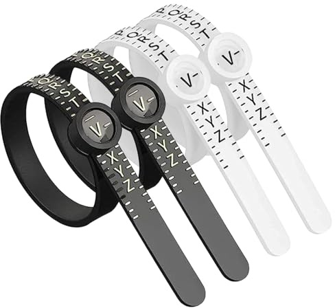Zenfony 4Pcs Adjustable Ring Sizer Gauge, Measurement Tools for Rings Sizes A-Z with Magnifying Glass, Accurate Ring Sizing for Jewelry, Portable Wedding Gauge for Men and Women