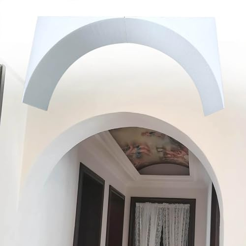 Door Arch White Doorway Corner Arch Kit Half Round, Living Room Door Architrave Trim Curved Support Molding, Faux Circle Foam Decoration Door Arch Trims(19.6x19.6x19.6(50x50x50cm))