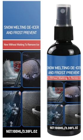 Tktouci Déverglaçant pour Pare-brise de Voiture | 100ml Dégivreur À Action Rapide Et À Durée Prolongée,Liquide de Fonte Hivernal pour Vitres enneigées,pour Conduite Hivernale Sécure et Entretien