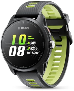iGPSPORT VeRun Reloj Inteligente para Correr Ultraligero, AMOLED 1,32, GPS Doble Frecuencia, 14 Días De Autonomía, Navegación Sin Conexión,Negro